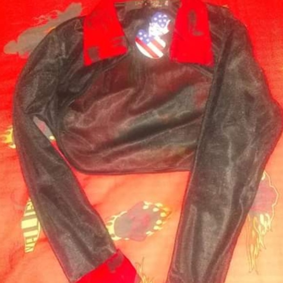 PINUP GIRL CLOTHING FETISH PRINT BOLERO XS - Picture 2 of 2